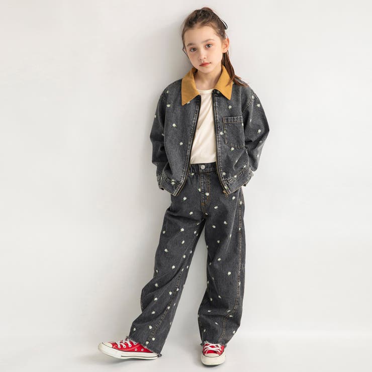 フラワー刺しゅうデニムジャケット デニム コラボ[品番：BRSK0009198