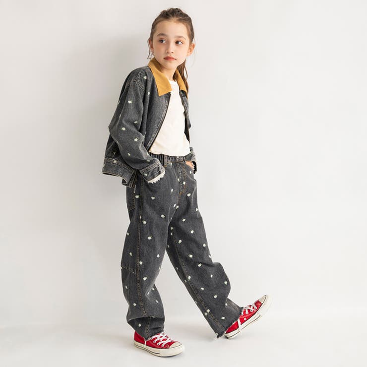 フラワー刺しゅうデニムジャケット デニム コラボ[品番：BRSK0009198