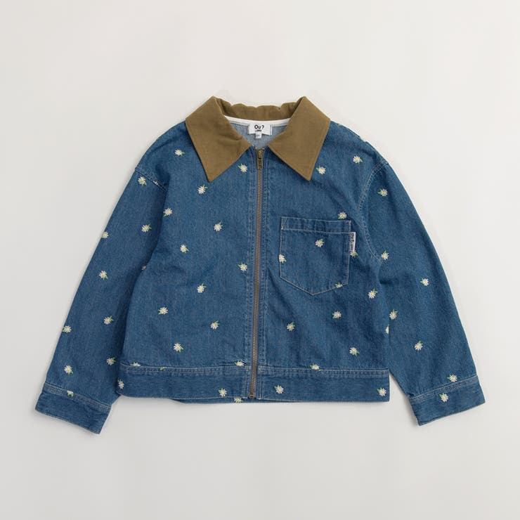 Adonisis/デニムジャケット/パールフラワー襟付き/36サイズ Adonisis/デニムジャケット/パールフラワー襟付き/36サイズ