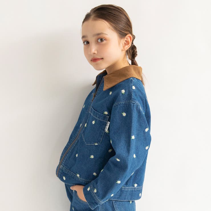 フラワー刺しゅうデニムジャケット デニム コラボ[品番：BRSK0009198