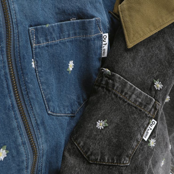 フラワー刺しゅうデニムジャケット デニム コラボ[品番：BRSK0009198