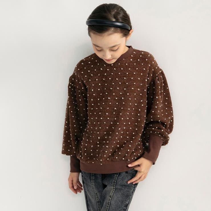 ブラウン | ドット ジャガード トレーナー | ブランシェス