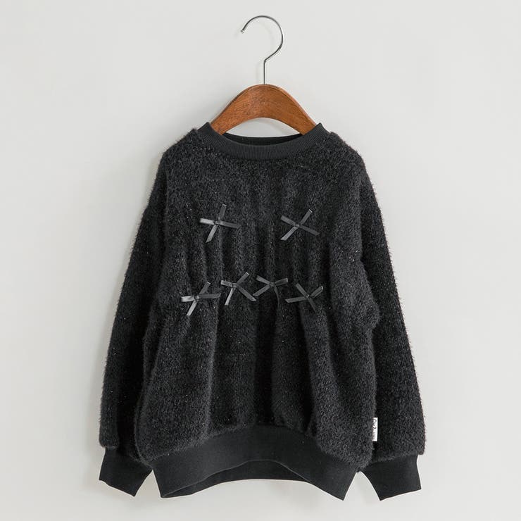 ブラック | リボン モチーフ トレーナー | ブランシェス