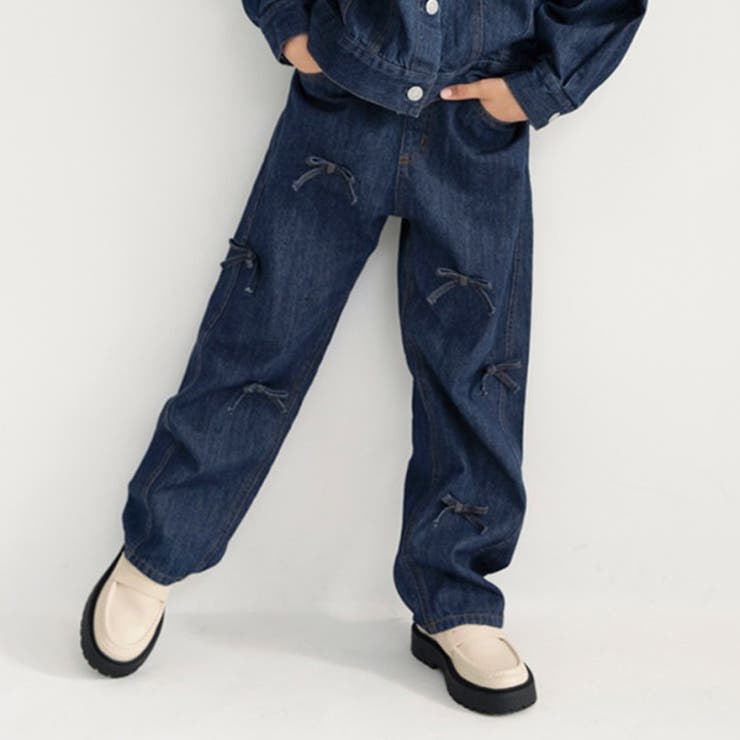 リボン付きデニム パンツ 女の子 | ブランシェス | 詳細画像1 