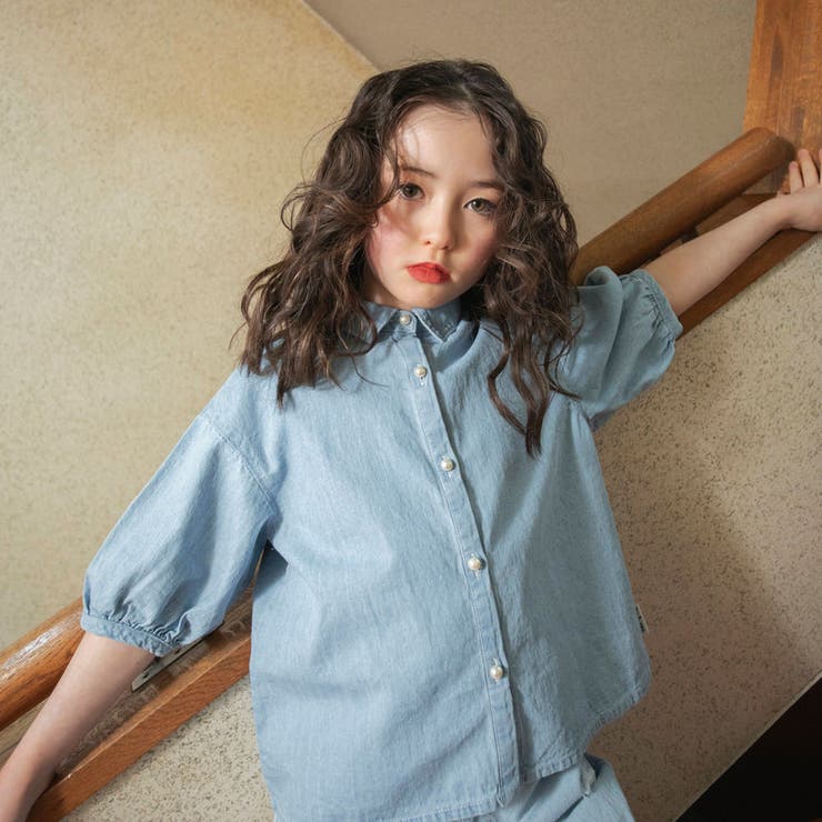 【Ou? by EDWIN】ショート丈デニムシャツ | ブランシェス | 詳細画像3 