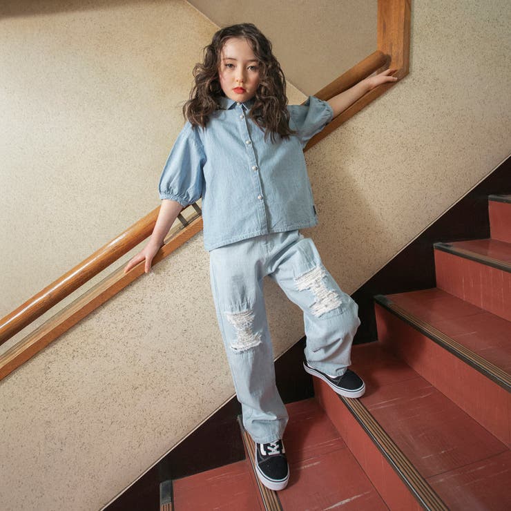 【Ou? by EDWIN】ショート丈デニムシャツ | ブランシェス | 詳細画像5 