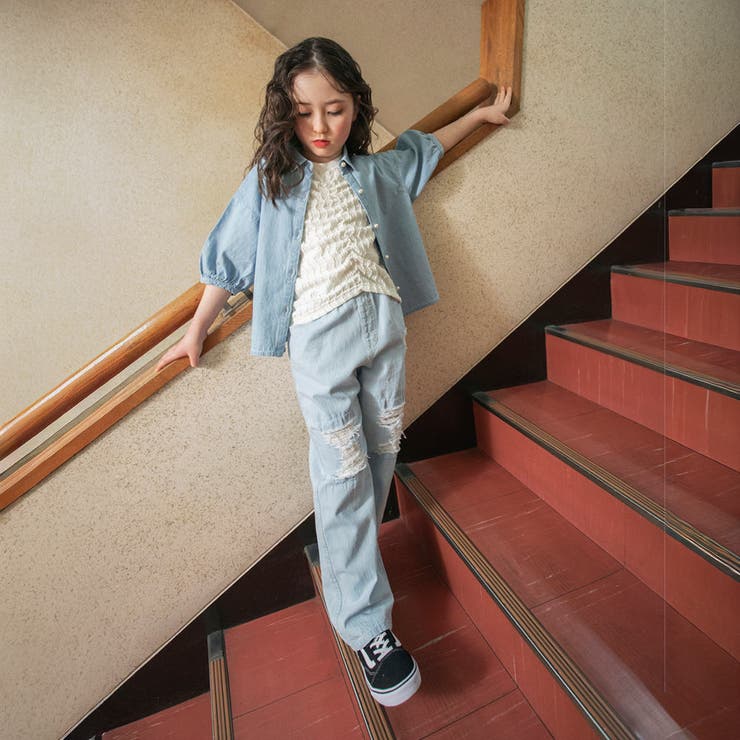 【Ou? by EDWIN】ショート丈デニムシャツ | ブランシェス | 詳細画像6 