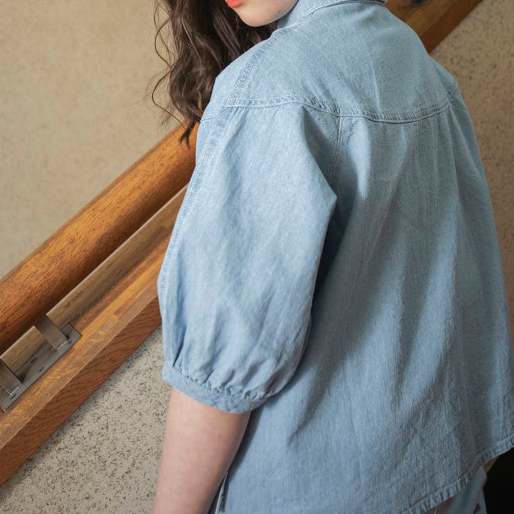 【Ou? by EDWIN】ショート丈デニムシャツ | ブランシェス | 詳細画像9 