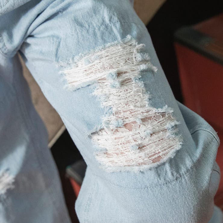 【Ou? by EDWIN】クラッシュレースデニムパンツ | ブランシェス | 詳細画像7 