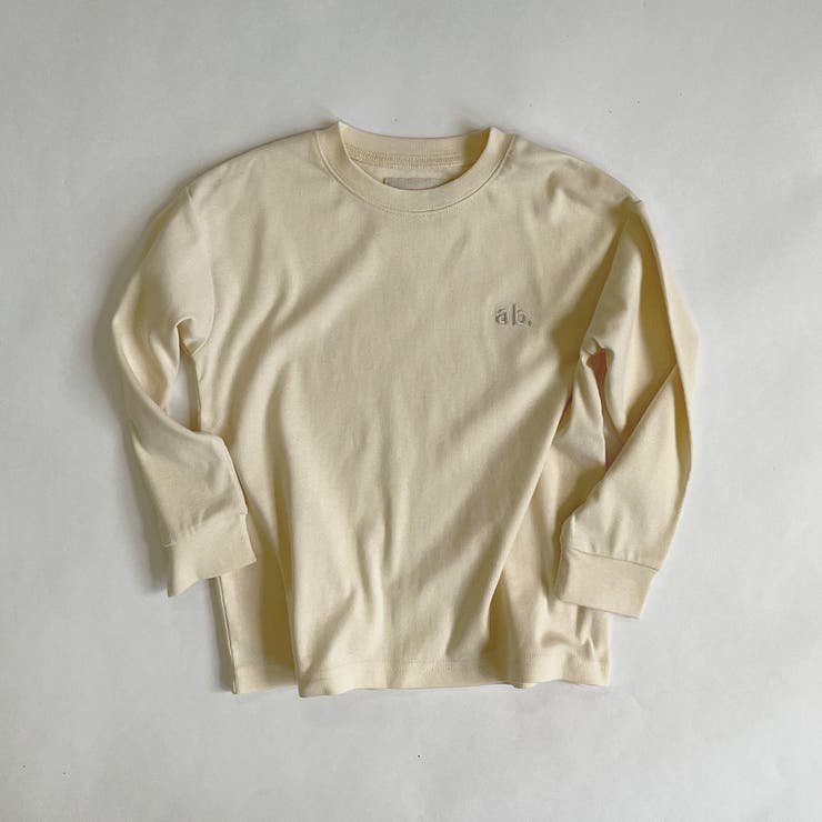 アイボリー | ワンポイント 同色胸刺しゅう 長袖Tシャツ | ブランシェス