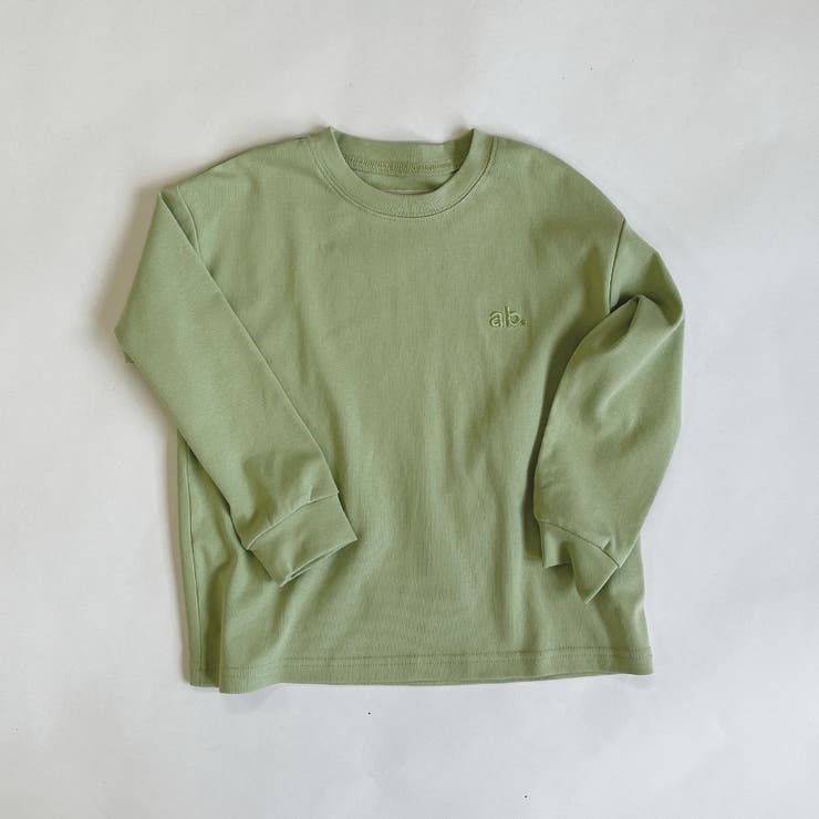 ライトグリーン | ワンポイント 同色胸刺しゅう 長袖Tシャツ | ブランシェス