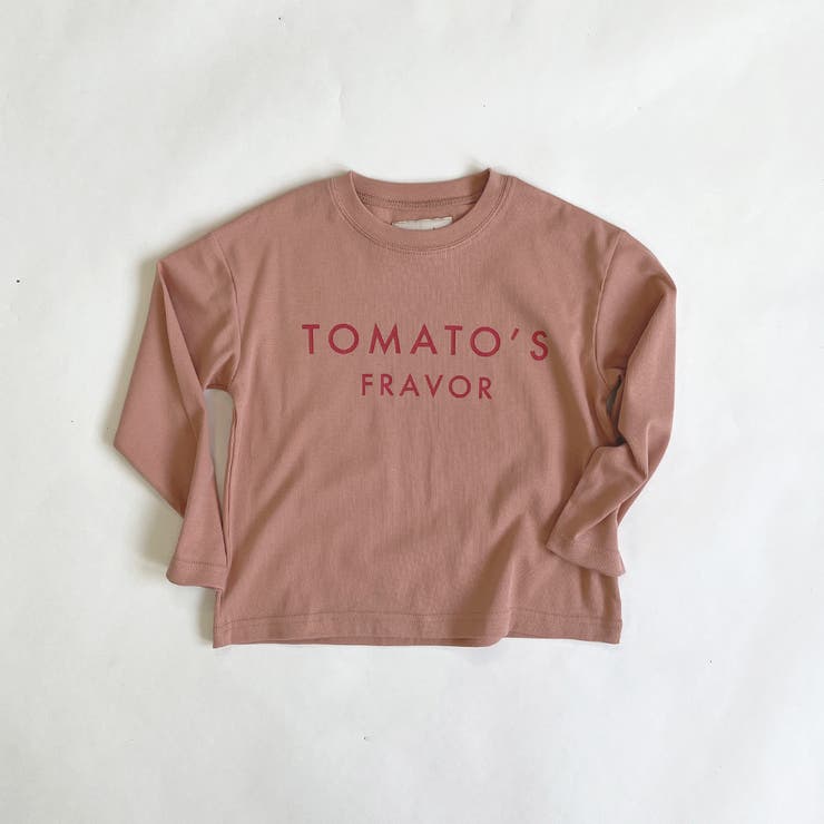 サーモンピンク | ブレックファースト フロントロゴプリント長袖Tシャツ | ブランシェス