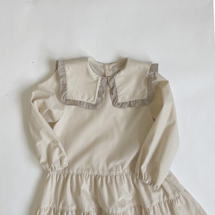 2段ティアード 配色フリルビックカラーワンピース | ブランシェス | 詳細画像2 