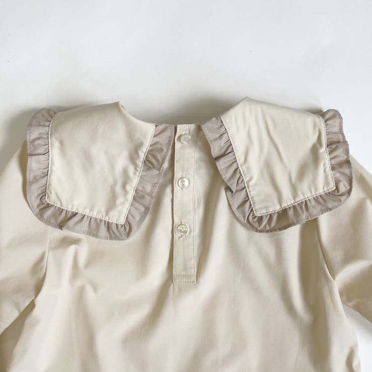 2段ティアード 配色フリルビックカラーワンピース | ブランシェス | 詳細画像3 