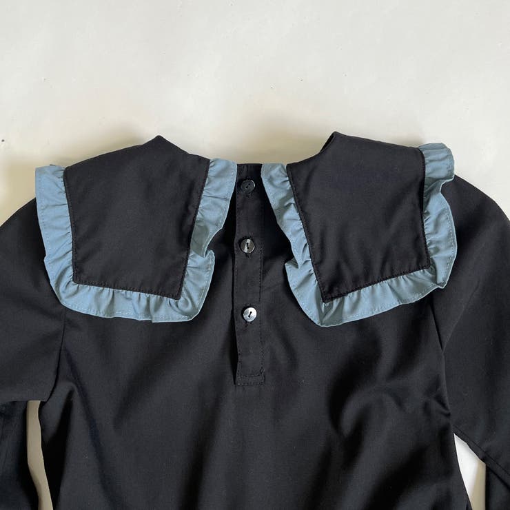 2段ティアード 配色フリルビックカラーワンピース | ブランシェス | 詳細画像5 