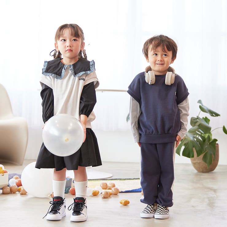 2段ティアード 配色フリルビックカラーワンピース | ブランシェス | 詳細画像6 