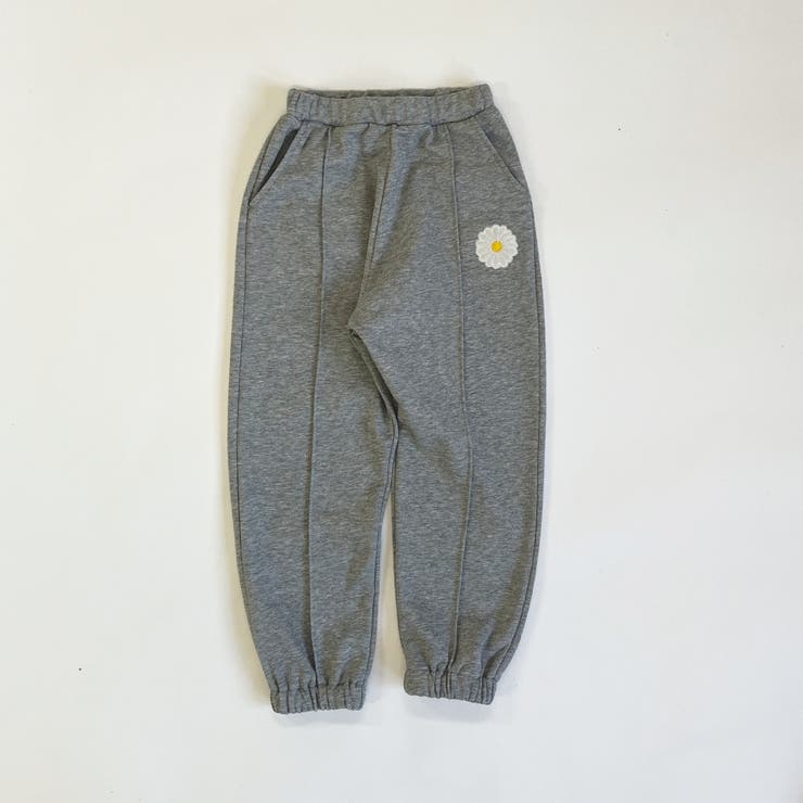 マーガレット刺しゅうワッペン センタープレススウェットパンツ | ブランシェス | 詳細画像1 