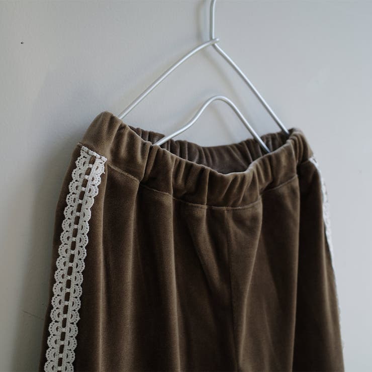 【aBity select./アビティセレクト】レースラインベロアロングパンツ | ブランシェス | 詳細画像3 