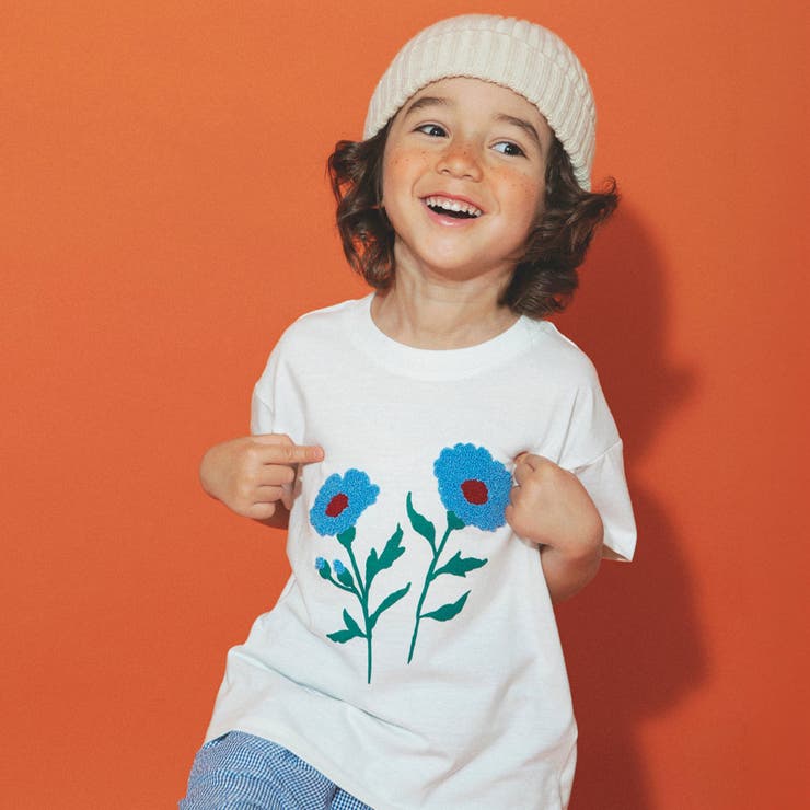 オフホワイト | 【aBity select./アビティセレクト】サガラ刺繍フラワー半袖Tシャツ | ブランシェス