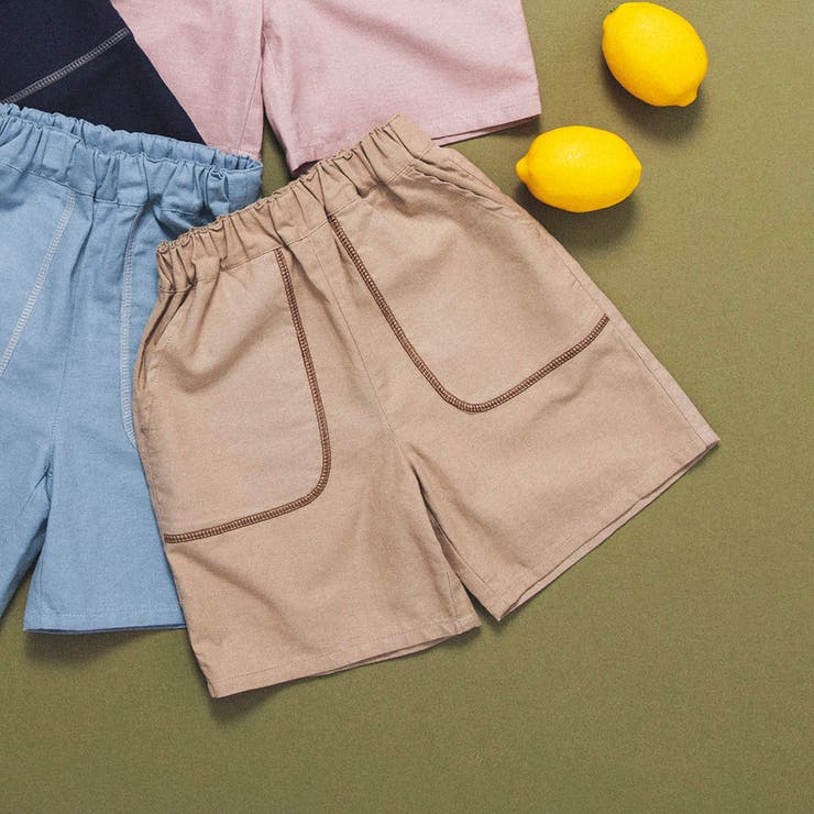 ベージュ | 【aBity select./アビティセレクト】配色ステッチハーフパンツ | ブランシェス