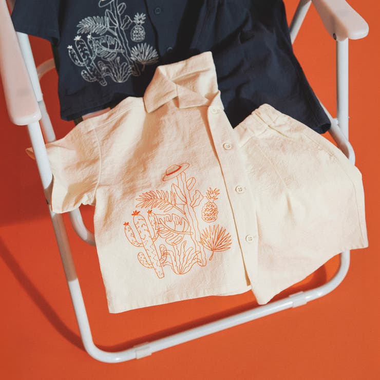 【aBity select アビティセレクト】開襟刺繍半袖シャツ＋ハーフパンツセ… | ブランシェス | 詳細画像2 