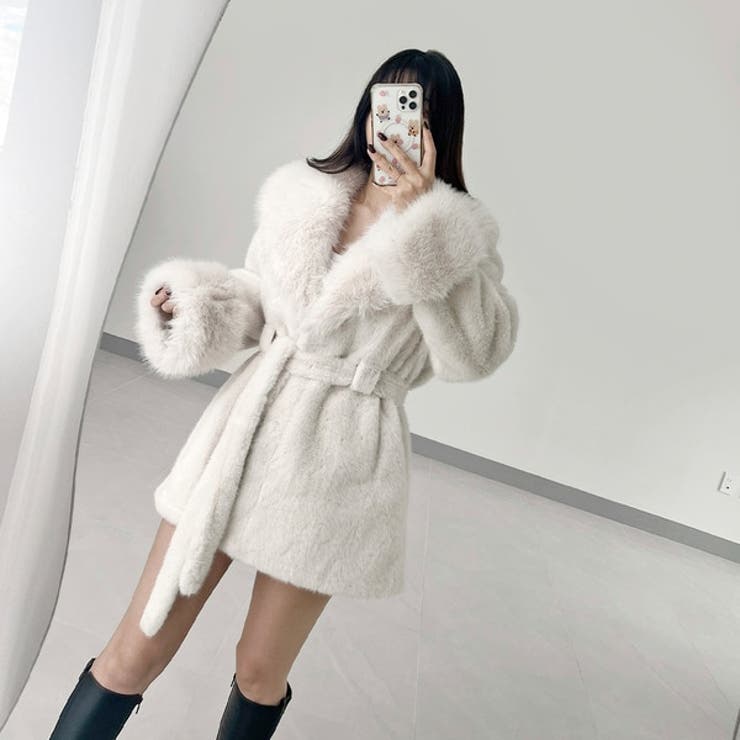 グランピット ウィンターミンクフェイクファーマスタングハーフコート韓国 韓国ファ… | BRICH | 詳細画像1 