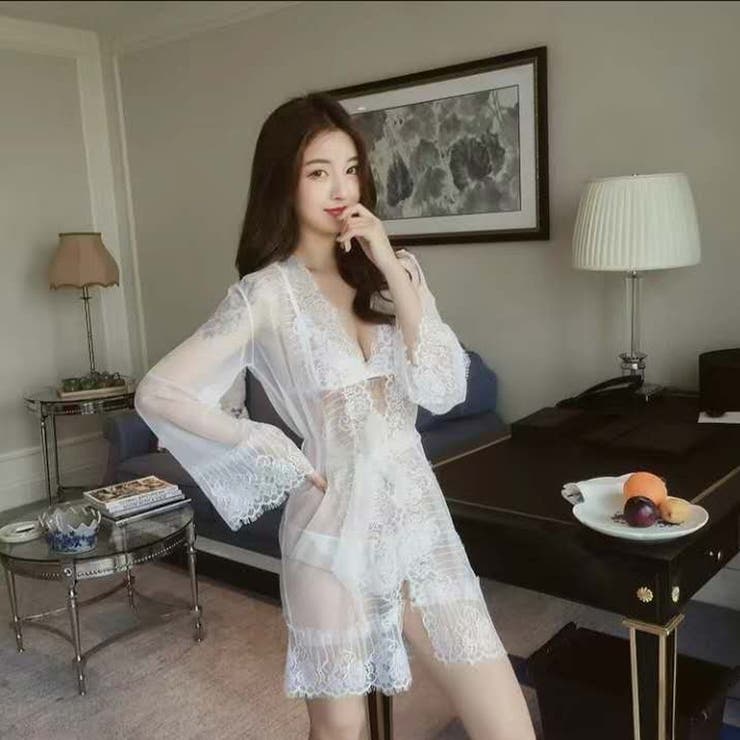 セクシー雑貨 レースガウンランジェリーセット(ホワイト) | bright wrist  | 詳細画像3 