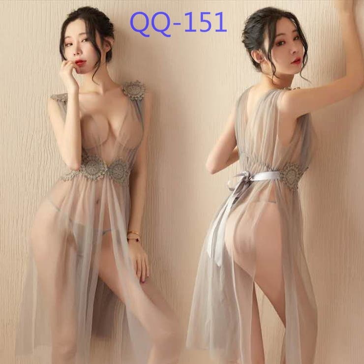 セクシー雑貨 ロング丈前開きエレガントランジェリー(ベージュ) | bright wrist  | 詳細画像2 