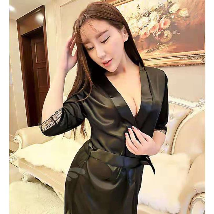 セクシー雑貨 サテンガウン＆Tバックショーツセット | bright wrist  | 詳細画像2 