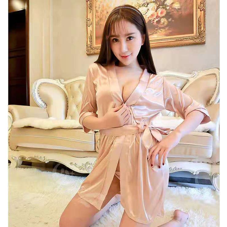 セクシー雑貨 サテンガウン＆Tバックショーツセット | bright wrist  | 詳細画像1 