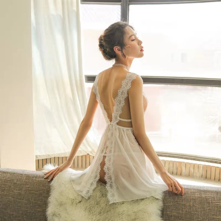 セクシー雑貨 バックオープンレーシーベビードール＆Tバックショーツセット | bright wrist  | 詳細画像4 