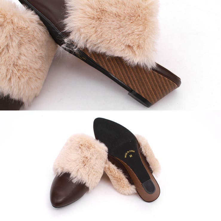 ふわもこ ファー サボ サンダル ウエッジソール | Brignton  | 詳細画像8 