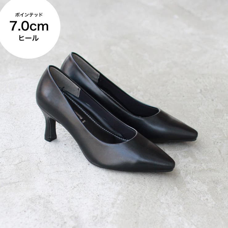 商品画像：楽天市場】500円OFFクーポン スクエアトゥ ヒール7cm PUレザー 3