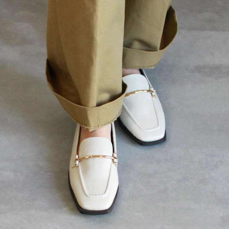 dresseum フリンジ 型押し ゴールド金具 ローファー スクエア金具 スクエアローファー ゴールド金具付き 2063[品番：DCLS0001226