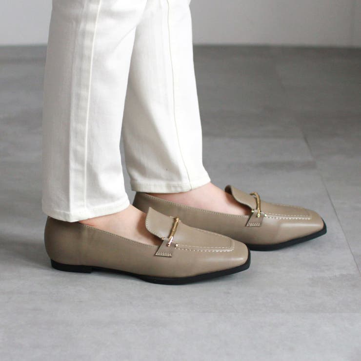 スクエアローファー ゴールド金具付き 2063[品番：DCLS0001226