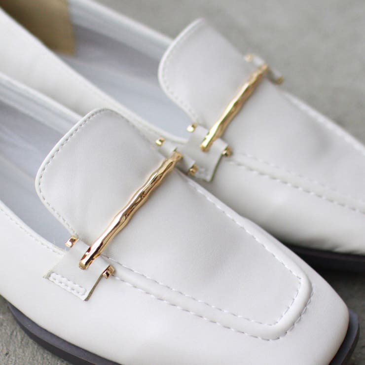 スクエアローファー ゴールド金具付き 2063[品番：DCLS0001226