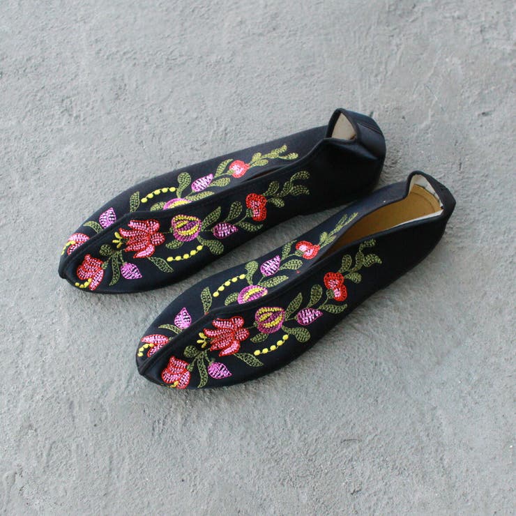 チャイナシューズ 刺繍パンプス サテン刺繍パンプス[品番：DCLS0001335