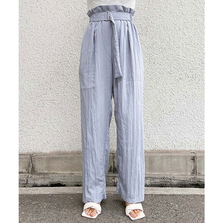 ブルー | ハイウエストベルトデザインパンツ esutoreja ボトム | BUYSENSE