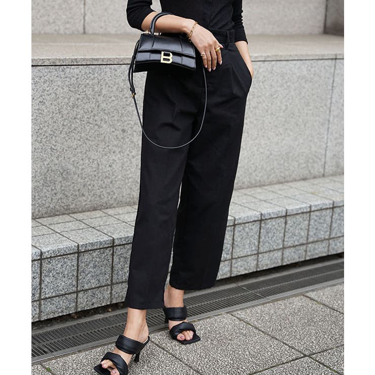 ブラック | タックパンツ esutoreja ボトム スタイルアップ レディース トレンド | BUYSENSE