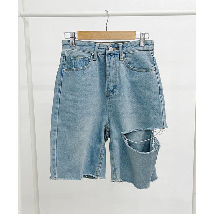 ダメージデニムハーフパンツ esutoreja ボトム | BUYSENSE | 詳細画像9 