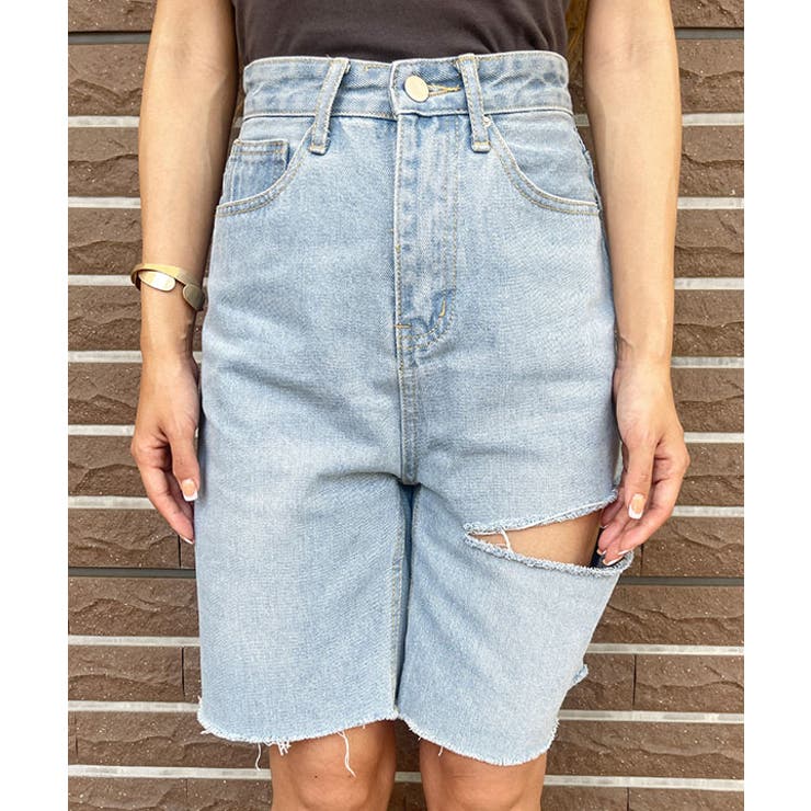 ダメージデニムハーフパンツ esutoreja ボトム | BUYSENSE | 詳細画像6 