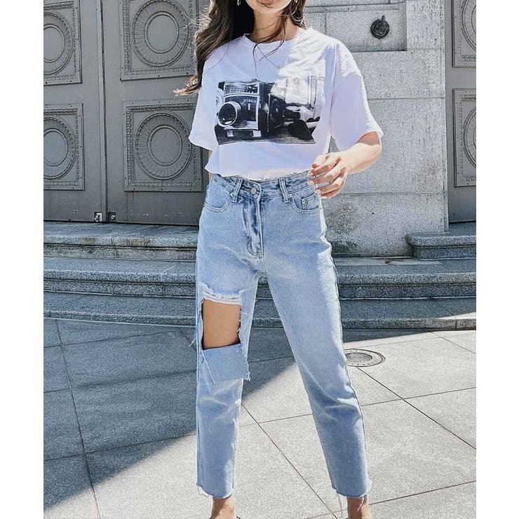 ダメージテーパードデニム esutoreja ボトム | BUYSENSE | 詳細画像3 