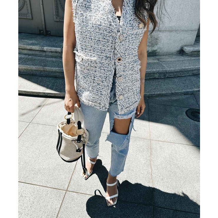 ダメージテーパードデニム esutoreja ボトム | BUYSENSE | 詳細画像5 