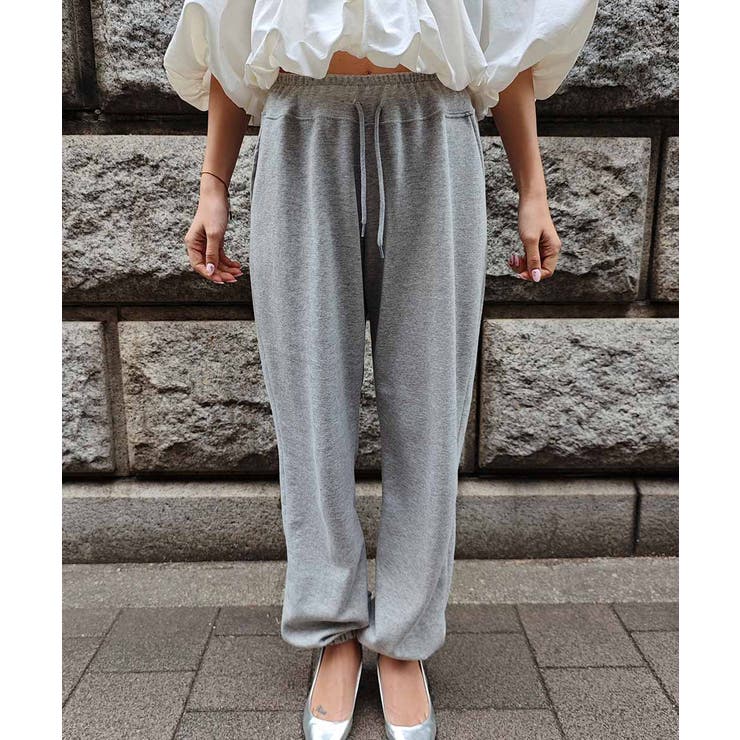 ハイウエストスウェットパンツesutoreja ボトム スタイルアップ