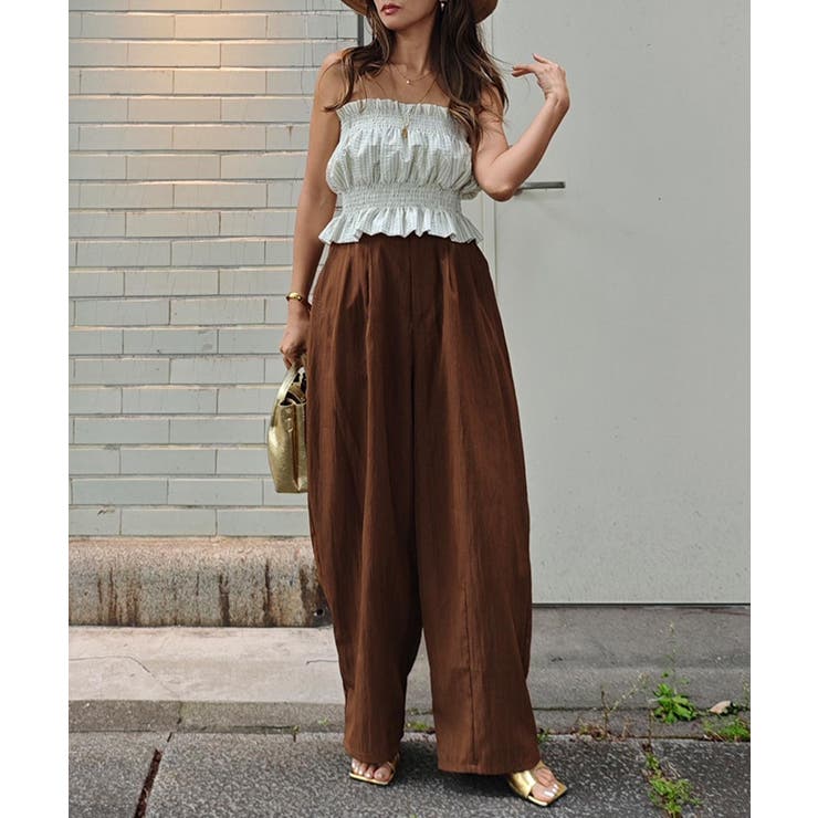 タフタ2タックワイドパンツesutoreja ボトム スタイルアップ | BUYSENSE | 詳細画像7 