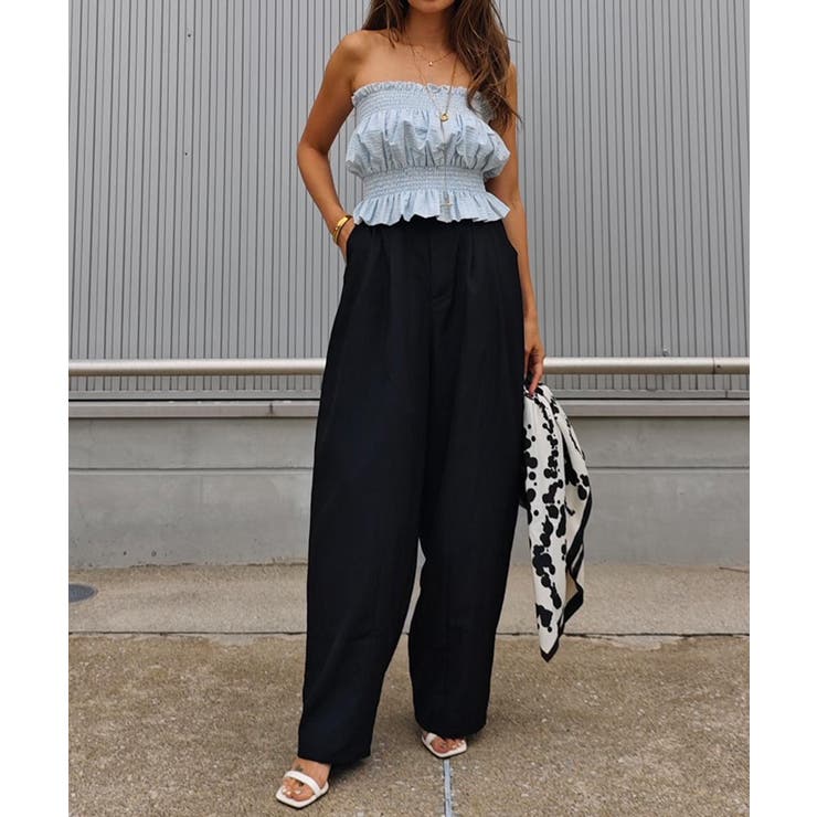 タフタ2タックワイドパンツesutoreja ボトム スタイルアップ | BUYSENSE | 詳細画像4 