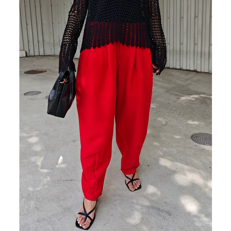 レッド | イージーコクーンパンツesutoreja ボトム スタイルアップ | BUYSENSE