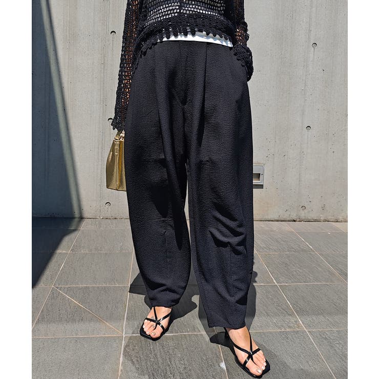 ブラック | イージーコクーンパンツesutoreja ボトム スタイルアップ | BUYSENSE