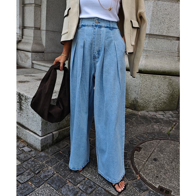ライトブルー | 2タックバルーンワイドデニムesutoreja パンツ スタイルアップ | BUYSENSE