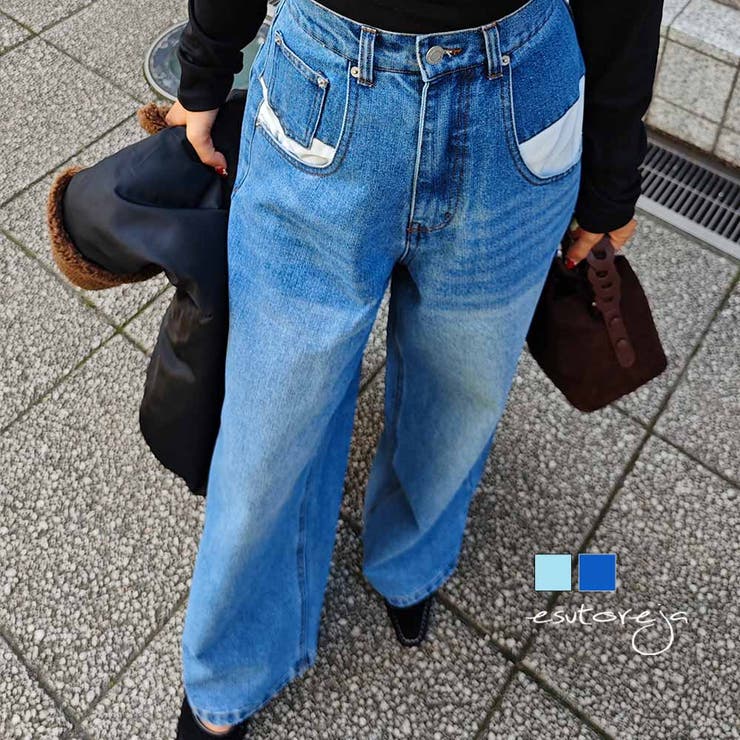 オーバーポケットデザインデニムesutoreja パンツ スタイルアップ | BUYSENSE | 詳細画像1 